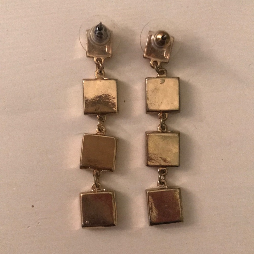 Statement Gold Dangling Earrings - image 3